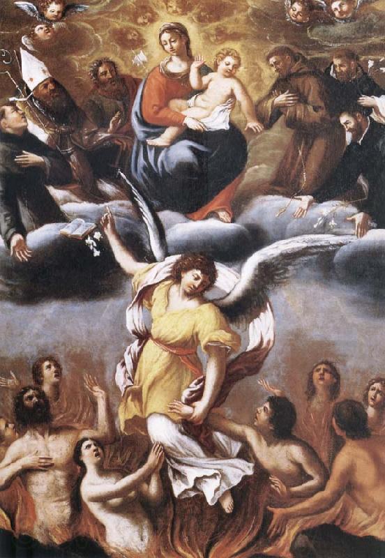 unknow artist An angel frees the souls of the Purgatory despues of the intercesion of the Virgin one Maria and of the holy Spain oil painting art